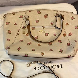 Coach floral prairie satchel. Gently used with scuff marks. Dust bag includes.